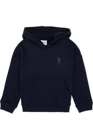 U.S. Polo Assn. Erkek Çocuk Lacivert Kapüşonlu Basic Sweatshirt 50313941-VR033