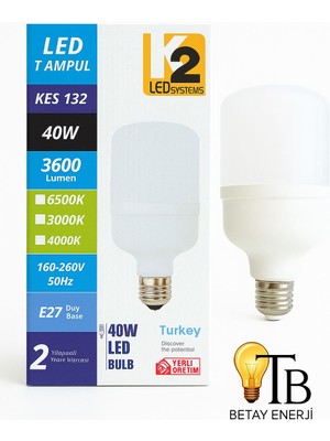 K2 LED T Ampul 40W