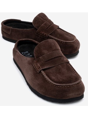 Luvi Prıva Kahverengi Süet Hakiki Deri Kadın Terlik