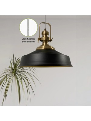 Bamyum Asaletli Ütü Kablo Tekli Avize Eskitme Başlık Retro Sarkıt Lamba Okul Kuaför Salon Avizeleri