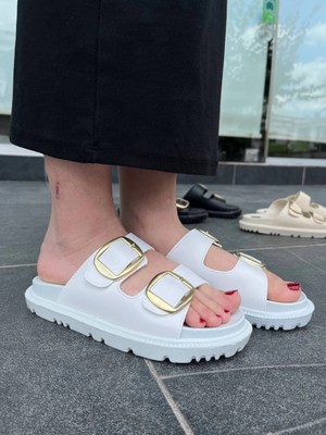 Zengezur Mall Sptrns Kbtx-1 Kuback Beyaz Günlük Kadın Terlik (Numara: 39)