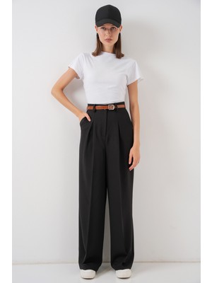 Bigdart Kadın Yüksek Bel Palazzo Pantolon 30051 - Siyah
