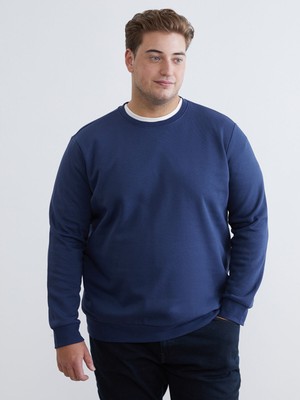 Lc Waikiki Yeni Sezon Büyük Beden Bisiklet Yaka Erkek Sweatshirt