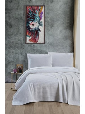 Mena Rise Klimalı PIKE,%100 Pamuk Petekli Pike, Dörtmevsim Pike Tek Kişilik 170X240 Beyaz