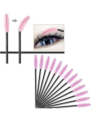 Mena Rise Hannah Kaş/kirpik Lifting Kalıcı Makyaj Uygulama Fırçaları Pembe/siyah Renklerde 100 Adet