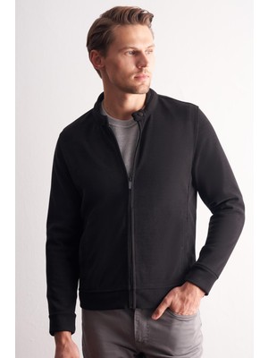 İmza Siyah Hakim Yaka Mont  Düz  Mostra Yırtmaçsız Casual 1007255151