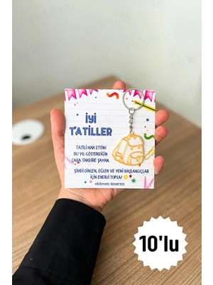 Eldesen Tasarım 10 Adet Anahtarlık Okul Mezuniyet Hediyesi Karne Hediyesi Doğum Günü Hediyesi