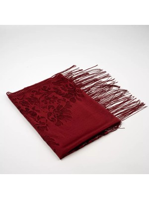 Hayrat Neşriyat Dantelli Püsküllü Şal (Mevlid Örtüsü, 166X61 Cm. Bordo)