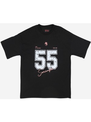 Samsun Spor 55 Baskılı Oversize T-Shırt