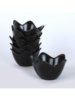 Mena Rise Mat Siyah Zambak Çerezlik/sosluk 12 cm 6 Adet