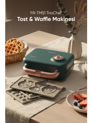 Fressi Tost Ve Waffle Makinesi | Çıkarabilir Yapışmaz Plakalı | 3 Ayrı Plaka |