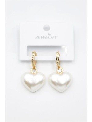 Venüs Shopping Inci Kalp Küpe - Altın