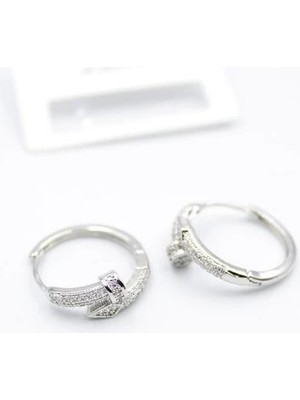 Venüs Shopping Taşlı Çivi Küpe - Gümüş