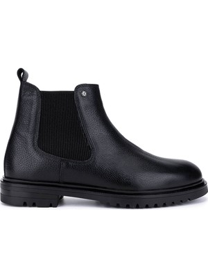 Tamer Tanca Erkek Hakiki Deri Siyah Floter Casual Bot 1174 4116 Erk Bot SK25-26 Sıyah Fltr