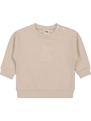 Civil Baby Teddy Baskılı 6-18 Ay Sweatshirt - Bej 12-18 Ay