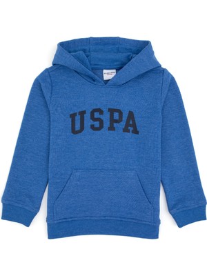U.S. Polo Assn. Erkek Çocuk Koyu Mavi Melanj Kapüşonlu Basic Sweatshirt 50314005-VR251
