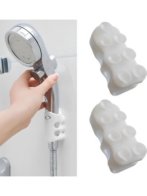 Mena Rise 2 Adet Duş Başlığı Tutucu – Silikon, Ayarlanabilir, Aletsiz Kurulum