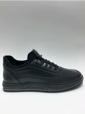 Pepita Hakiki Deri Bağcıksız Siyah Renk Kışlık Erkek Ayakkabı C-98645176PPT