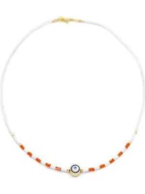 Venüs Shopping Boncuk Göz Kolye - Beyaz