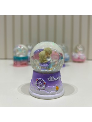 Taşmeran Sevgili Çift Işıklı Mini Boy Kar Küresi TKY0378