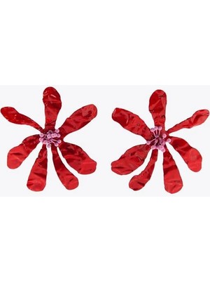 Venüs Shopping Çiçek Küpe - Kırmızı