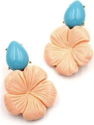 Venüs Shopping Çiçek Küpe - Somon