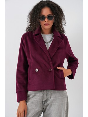 Bigdart Kadın Kaşe Ceket 0725 - Bordo