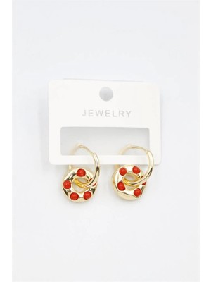 Venüs Shopping Halka Küpe - Kırmızı