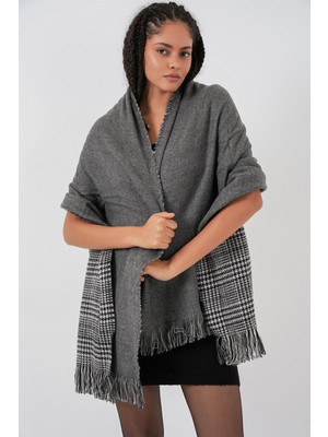 Bigdart Kadın Yumuşak Dokulu Kalın Şal Atkı 15951 - Antrasit