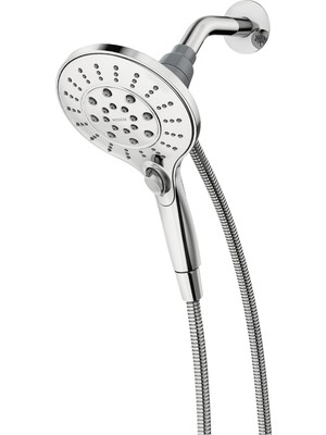 Mena Rise 26112 Engage Magnetix Altı Işlevli 5,5 Inç Manyetik Yerleştirme Sistemli El Duş Başlığı, Krom, 1 Adet