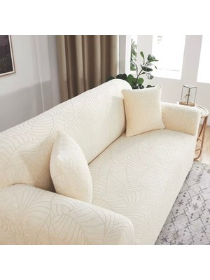 riselerhome Jakarlı 3 Kişilik Kanepe Örtüsü Lastikli Koltuk Örtüsü Çekyat Örtüsü Koltuk Kılıfı