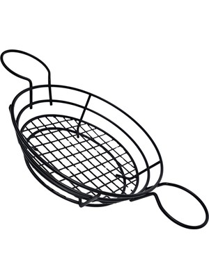 Sunstar Tekmarked Metal Sosluklu Ekmek, Hamburger ve Patates Kızartması Sunum Sepeti