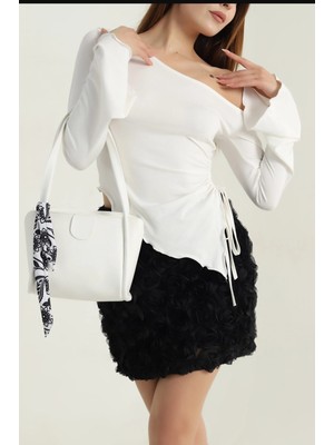 Fular Detaylı Kadın Günlük El ve Omuz Çantası