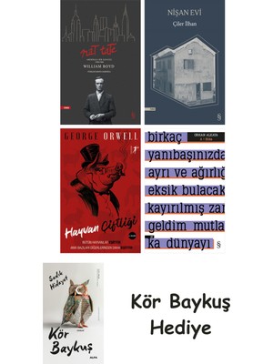 Alfa Yayınları Nat Tate + Nişan Evi + Hayvan Çiftliği + A ! Etika + Kör Baykuş