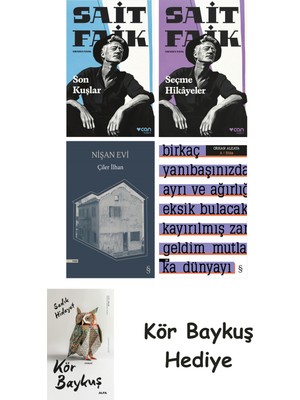 Alfa Yayınları Son Kuşlar + Seçme Hikâyeler + Nişan Evi + A ! Etika + Kör Baykuş