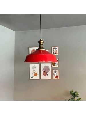 Bamyum Kırmızı Renk Avize Eskitme Knob Başlık Retro Sarkıt Lamba Restoran Salon Aydınlatma