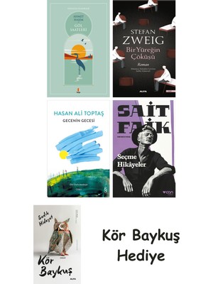 Alfa Yayınları Göl Saatleri + Bir Yüreğin Çöküşü + Gecenin Gecesi + Seçme Hikâyeler + Kör Baykuş