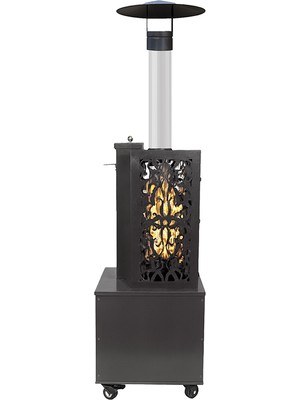 Retro Antrasit Kutulu Lazer Kesimli Pelet Soba