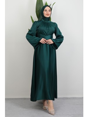 Giza Store Nazlı Tesettür Elbise Zümrüt