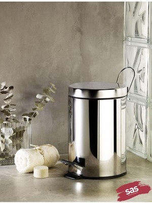 Mena Rise Krom Pedallı Çöp Kovası 5 Lt