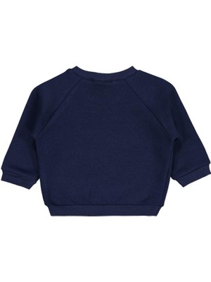Civil Baby Keep Smiling Etiketli Basic 6-18 Ay Sweatshirt - Lacivert