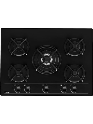 Teka Hf Lux 70 Bk Siyah Özel Düğmeli 70 Cm. 5 Gözlü Gazlı Ankastre Cam Ocak