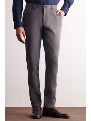 İmza Antrasit Yan Cep Düz Paça Pamuklu Comfort Fit Chino Casual Pantolon 1003255166