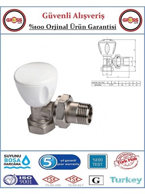 E.c.a Köşe Radyatör ve Havlupan Vanası - Orjinal Ürün - 5 Yıl Garanti