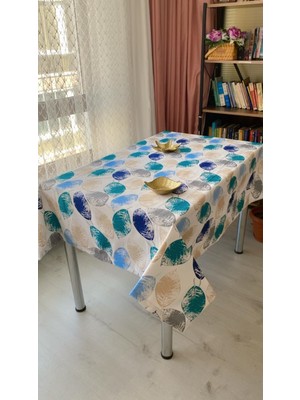 Mena Rise Masa Örtüsü Sıvı Geçirmez 150 x 180 cm (Mavi Yaprak)