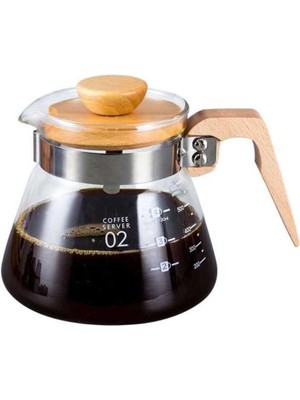 Mena Rise Kahve Çay Sürahisi Ahşap Saplı 600 ml V60'A Uygundur