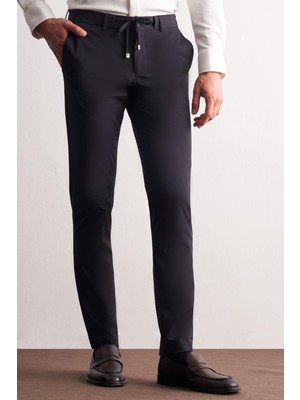 İmza Lacivert Yan Cep Düz Paça  Slim Fit Chino Casual Pantolon 1003255158