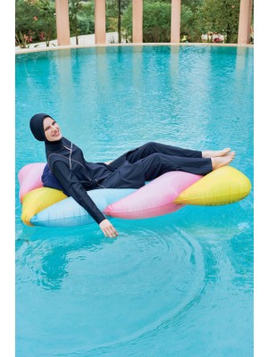 Haşema HSM-4057 Nefin Biye Detaylı Dokuma Tesettür Mayo Takımı