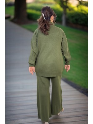 Yagmur Beren  Önden Yarım Fermuarlı % 100 Akrilik Kumaş Büyük Beden Alt Üst Takım