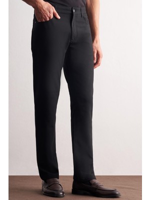 İmza Siyah 5 Cep  Düz Paça Esnek Slim Fit  Casual Pantolon 1003255157